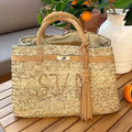 Handwoven Moroccan Basket with Personalized Details