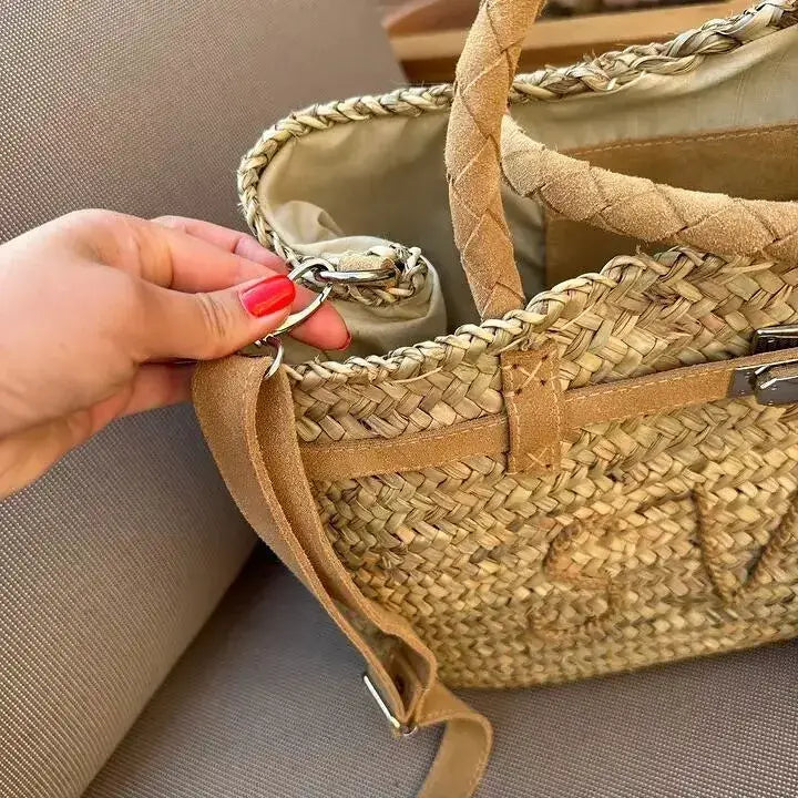 Handwoven Moroccan Basket with Personalized Details