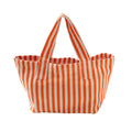 Orange & Cream Striped Canvas Beach Bag
