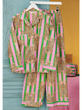 Tiger Stripe Pyjamas - Pink Green