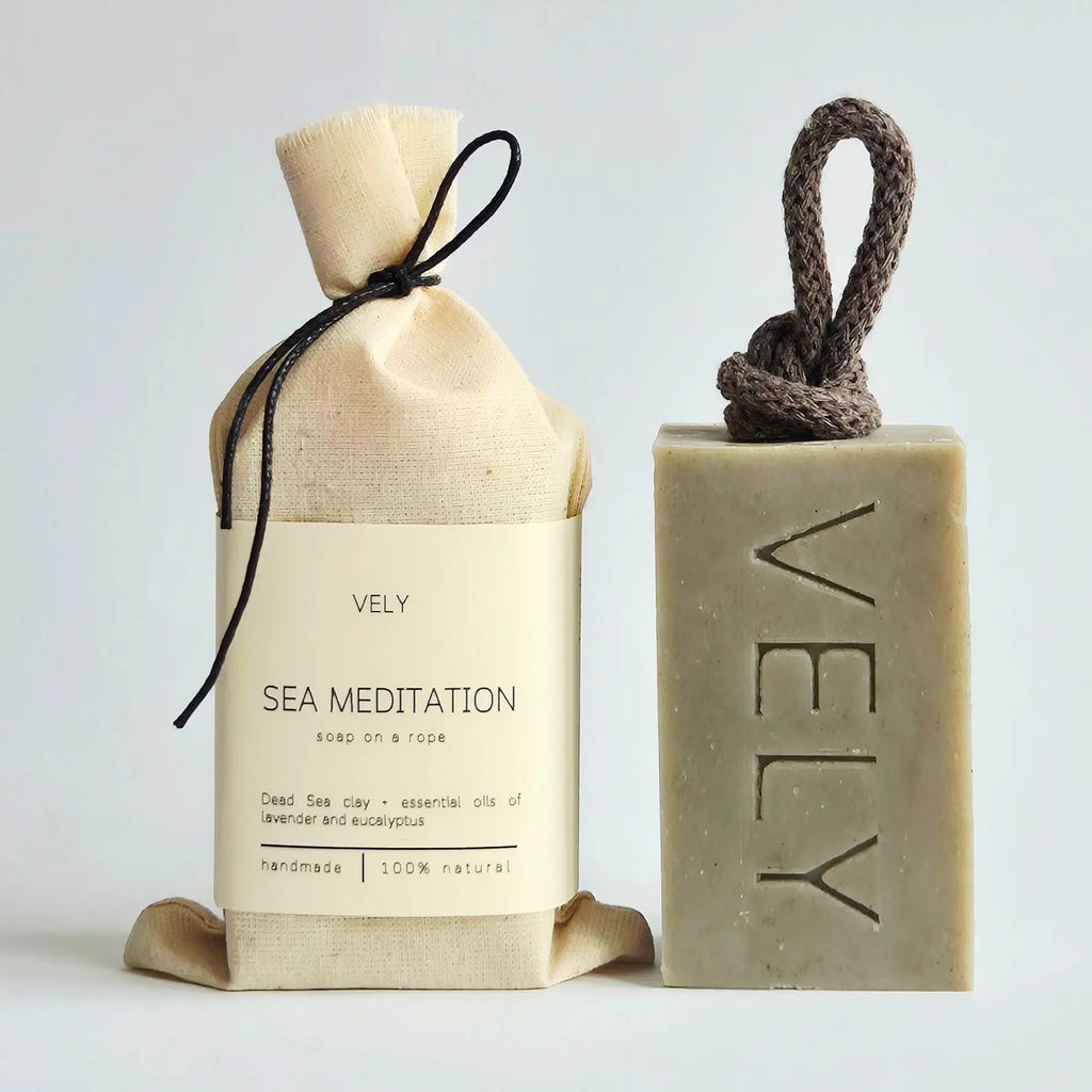Natural Handmade Soap On A Rope "Sea Meditation"