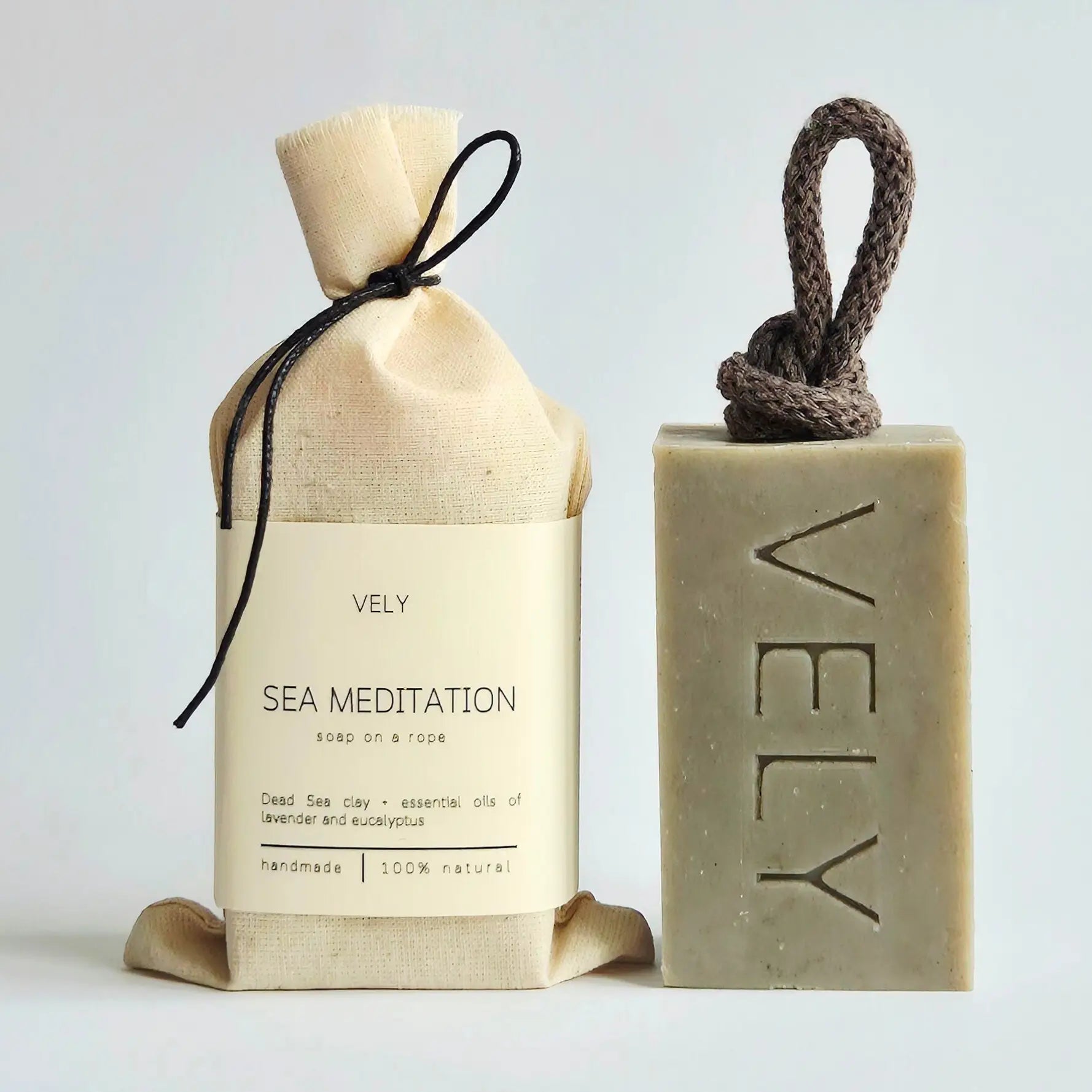 Natural Handmade Soap On A Rope "Sea Meditation"