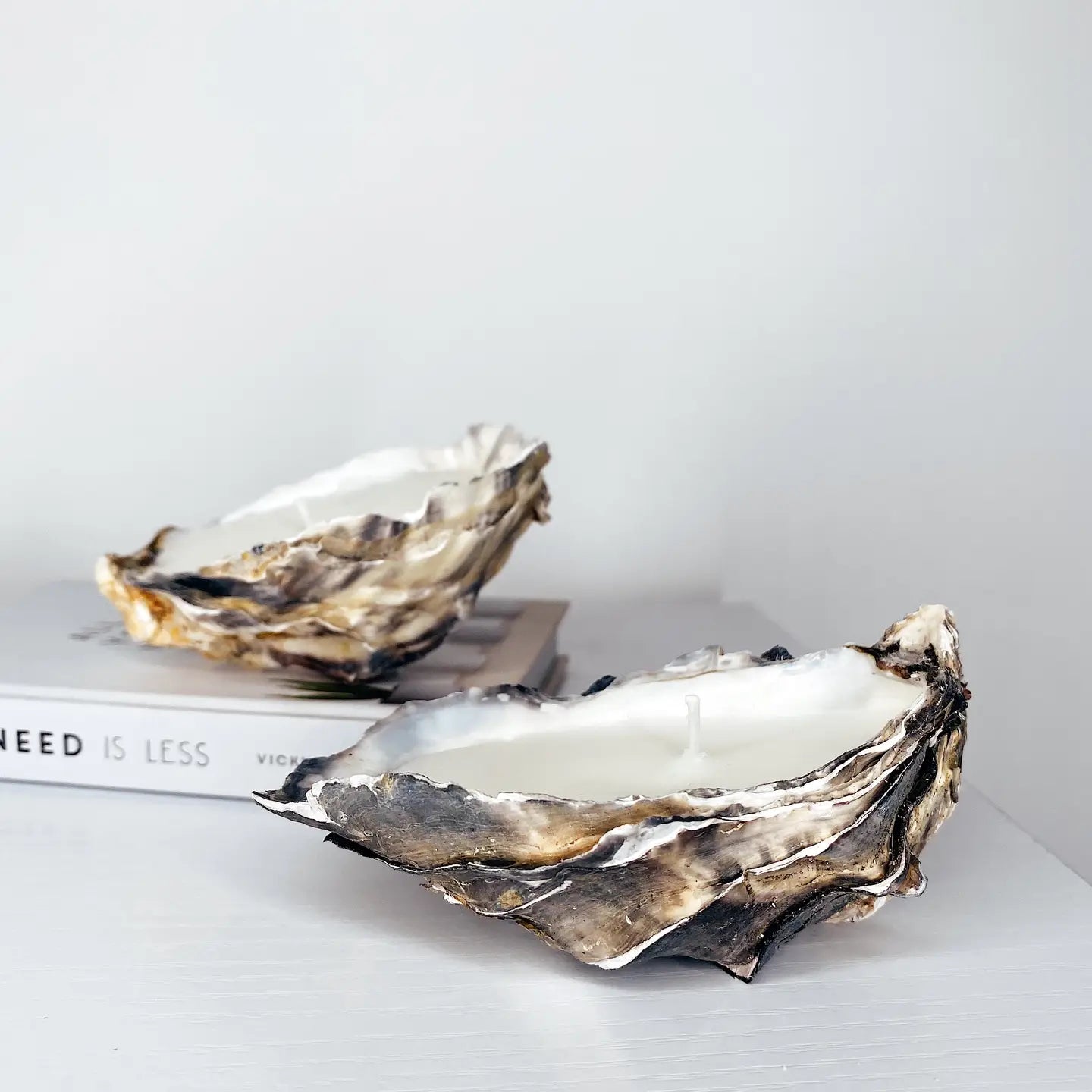 Set of Two or Three Recycled Oyster Candles