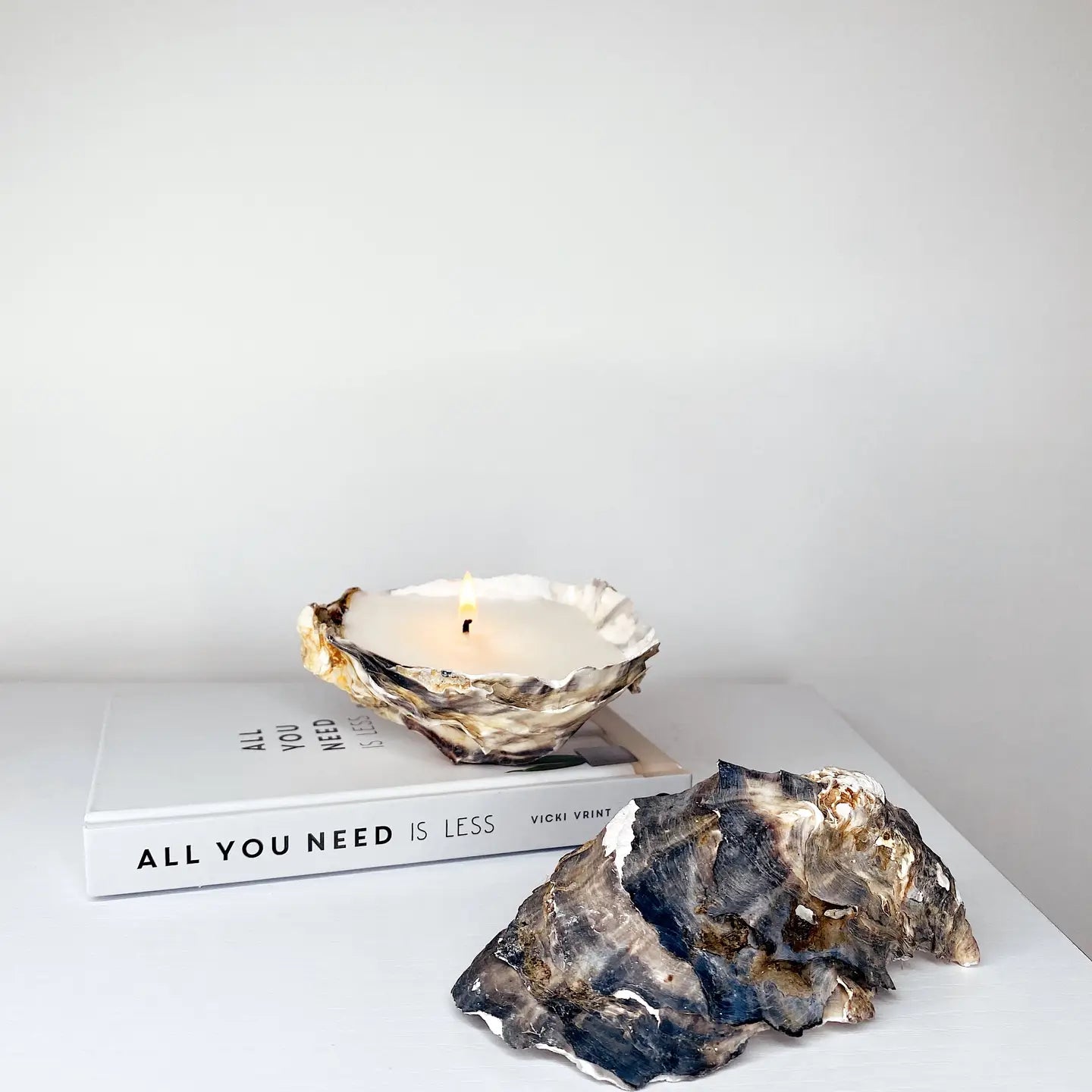 Set of Two or Three Recycled Oyster Candles