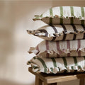 Connie Striped Ruffle Cushion Moss