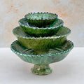 Tamegroute Green Pedestal Fruit Bowl Handmade - 4 Sizes
