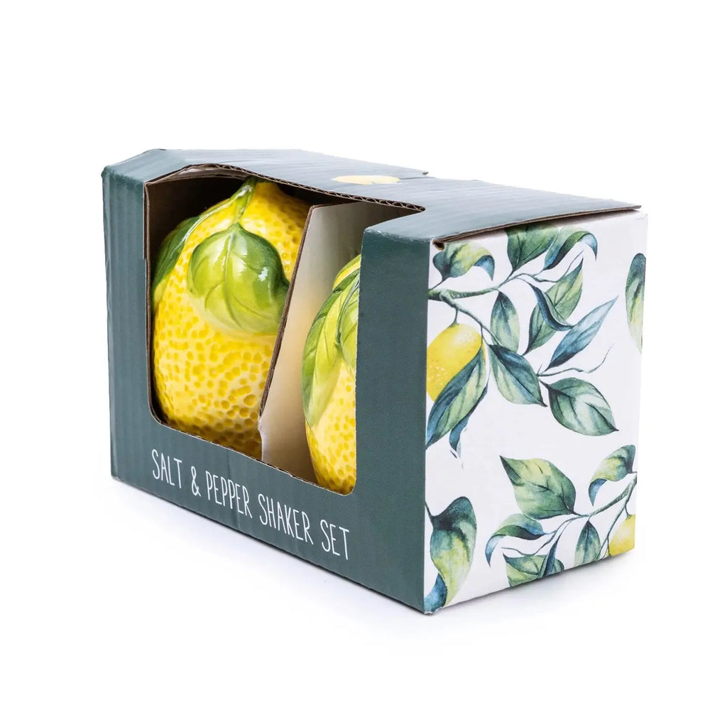 Salt and Pepper Pots in Gift Box Mediterranean Lemon 6PK