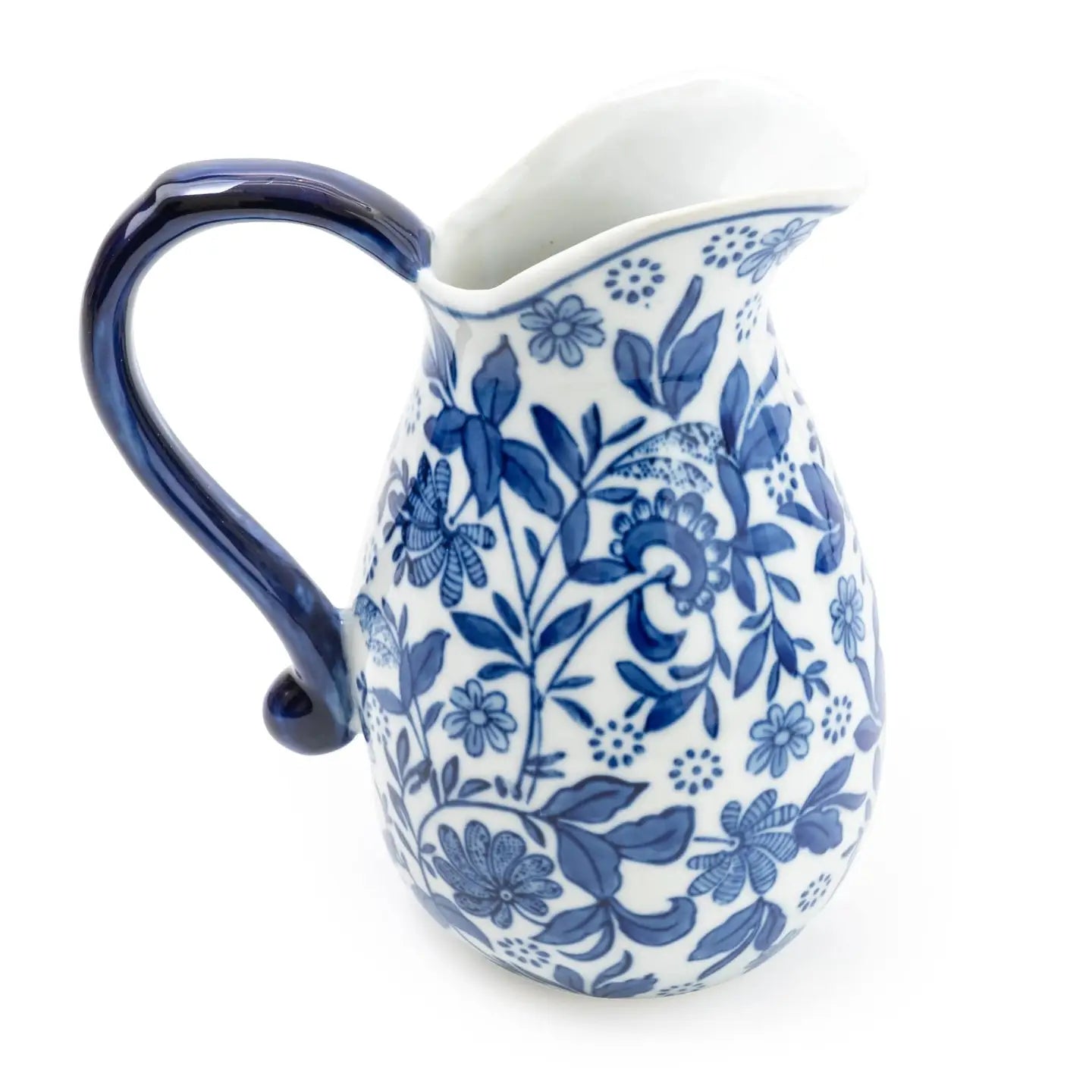 Sumatra Blue & White Large Ceramic Jug 9" 1PK