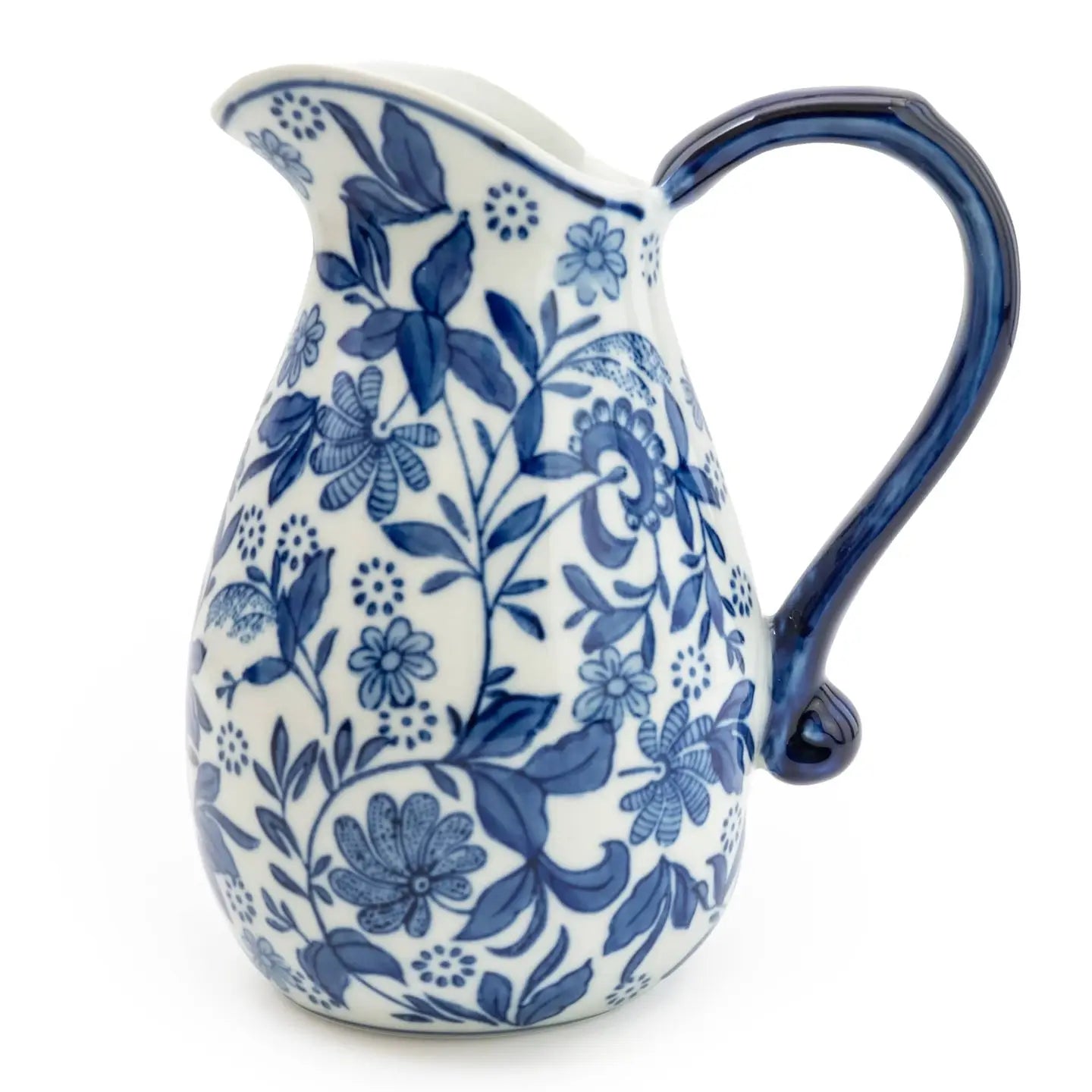 Sumatra Blue & White Large Ceramic Jug 9" 1PK