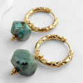 African Turquoise Hoops