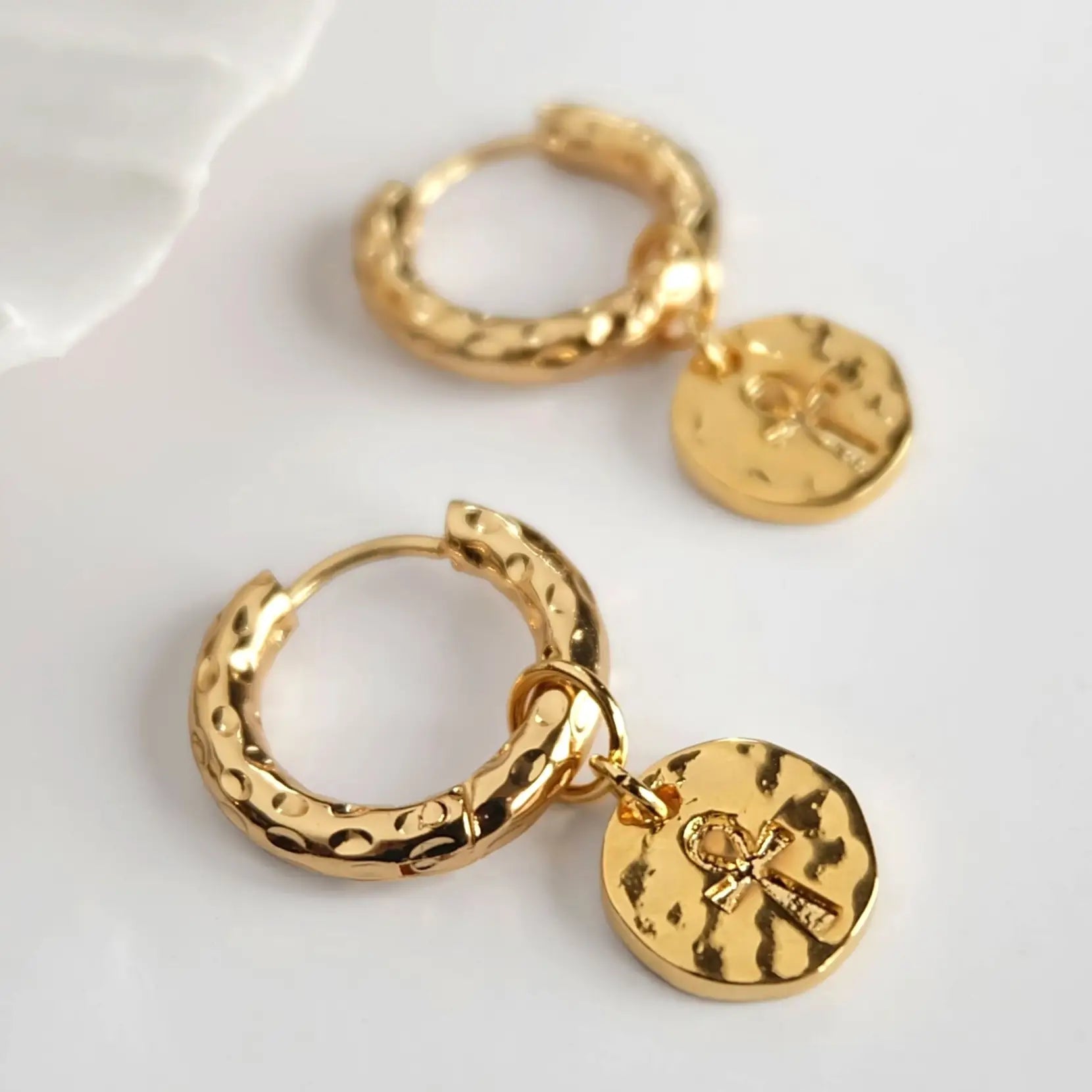 Egyptian Ankh Amulet Earrings