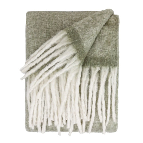 Cozy Woven Tasselled Throw Green