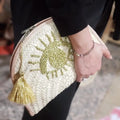 Straw Clutch, Straw Handbag, Pochette En Palme, Straw Bag