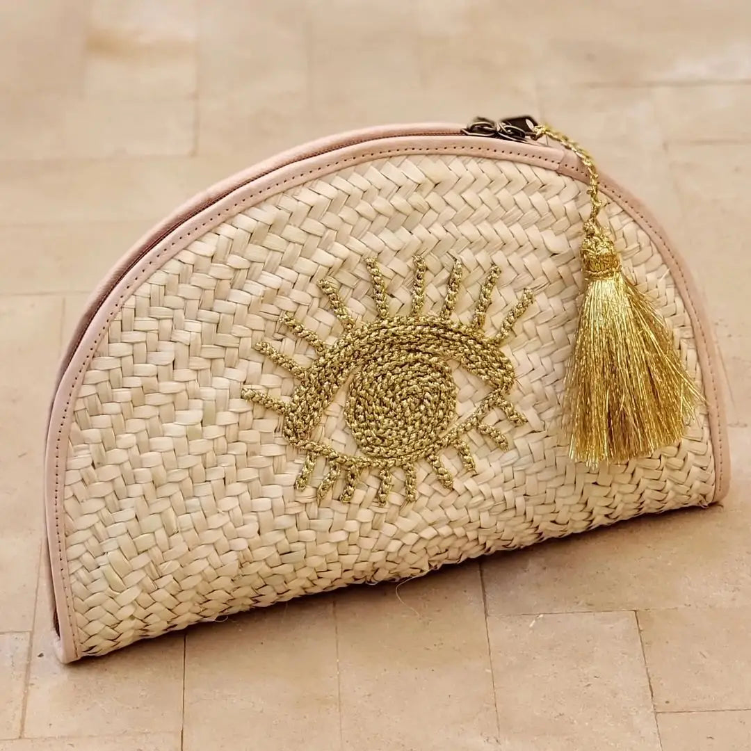 Straw Clutch, Straw Handbag, Pochette En Palme, Straw Bag