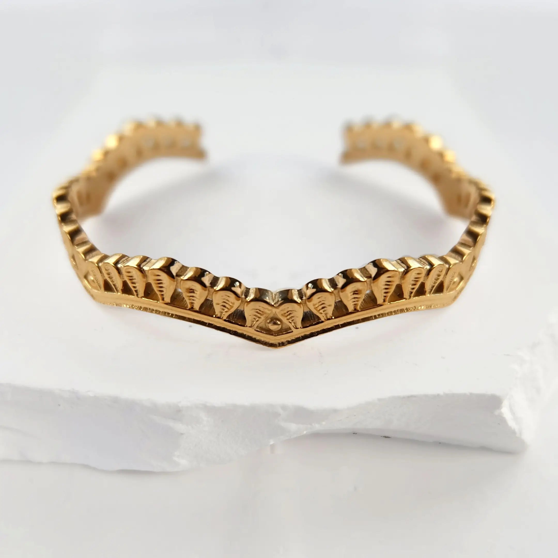 Waterproof Gold Ornate Cuff Bracelet